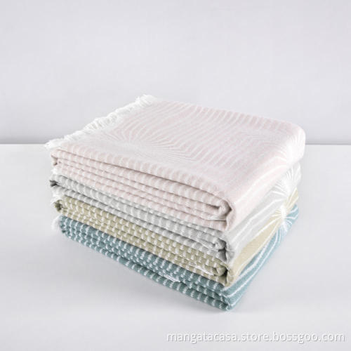 Lightweight Super Soft Woven Blanket with Tassel